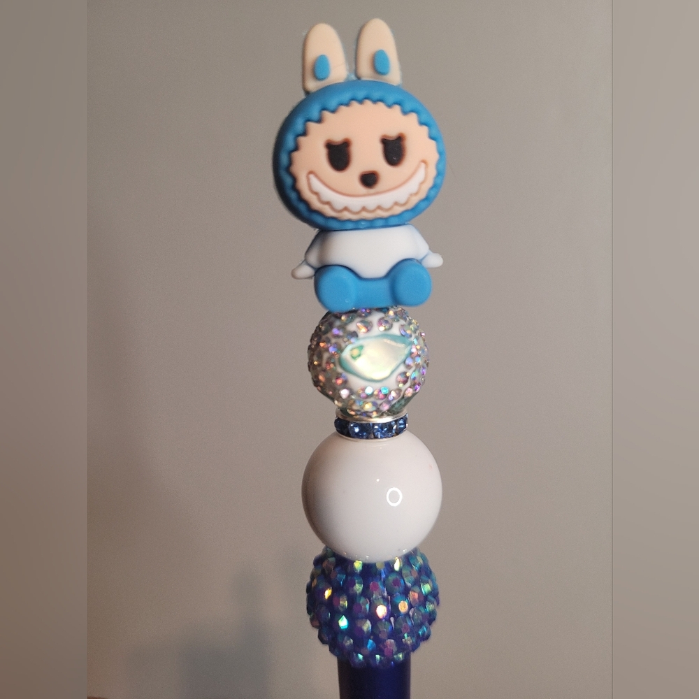Blue Labubu pencil case. Handmade.
